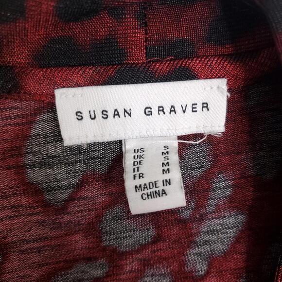 Susan Graver Sweater Womens Small Leopard Exotic Duster Longline Cardigan - Picture 6 of 10